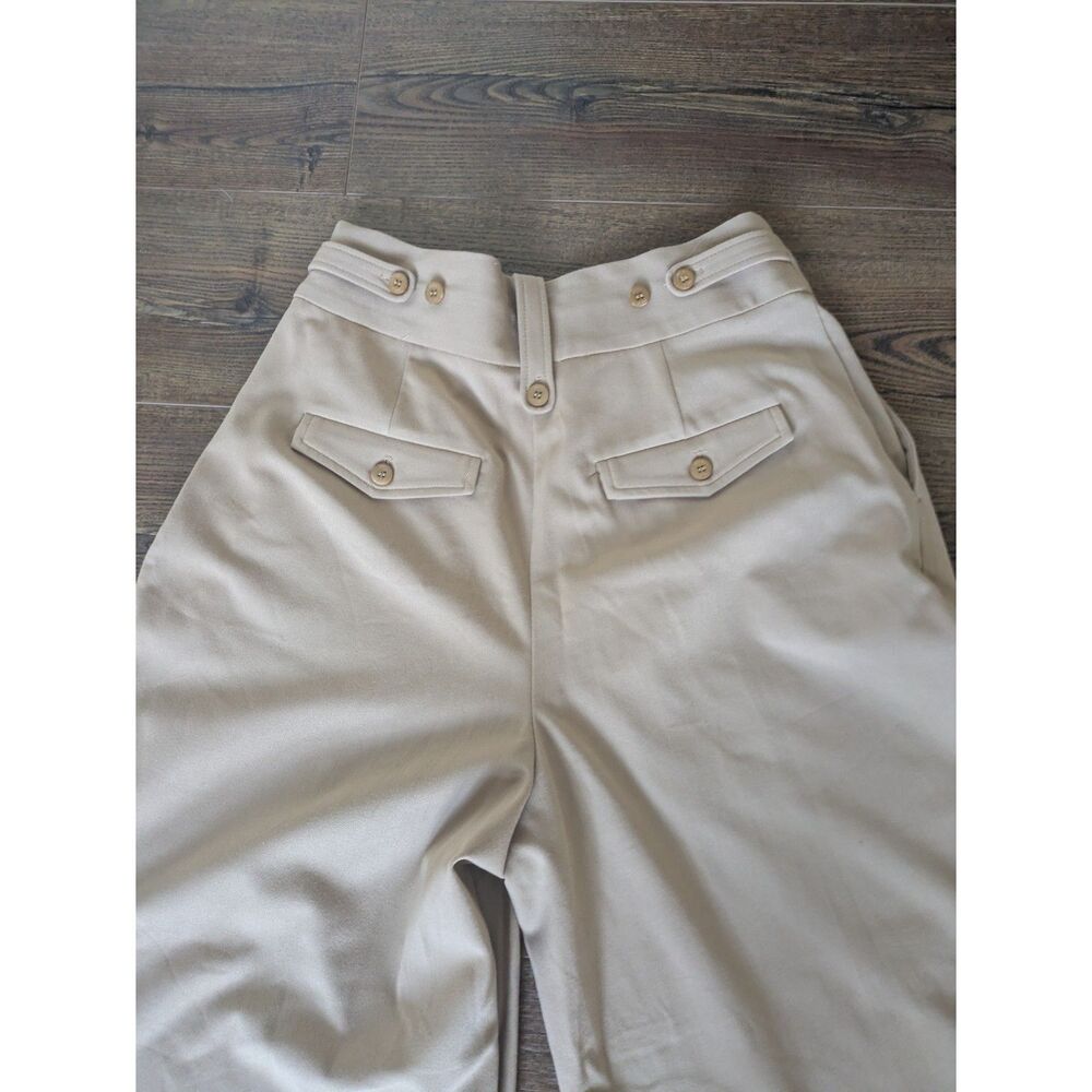 Staud Ruth Pant 8 Camel Tan High Waist Wide Leg Pleated Soft Tailoring Trousers - Picture 5 of 8